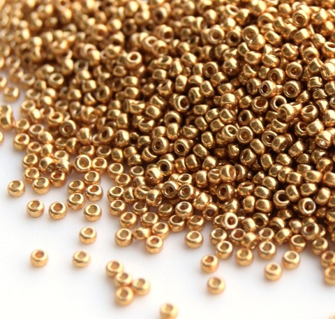 15/0 RR-4202 Бисер круглый Миюки /Miyuki round 15/0 Duracoat galvanized gold