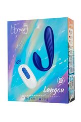 Синий вибратор для пар Langou с управлением через приложение - 