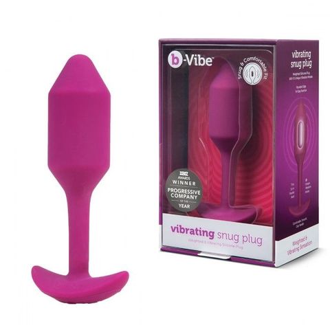 Розовая пробка для ношения с вибрацией Snug Plug 2 - 11,4 см. - b-Vibe BV-014-RG