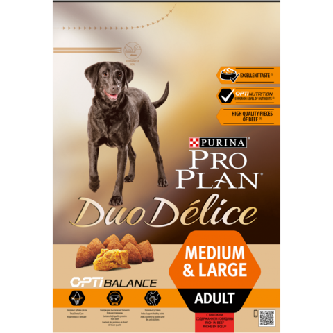 Pro Plan DUO DELICE сухой корм для взрослых собак (говядина,рис) 2,5 кг