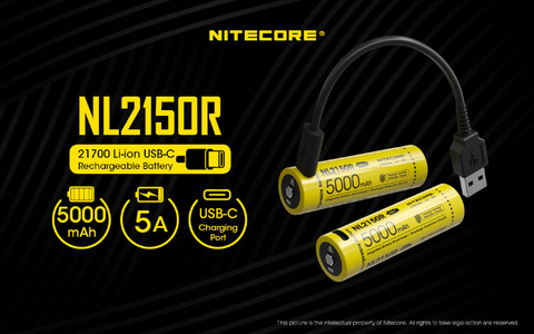 Аккумулятор Nitecore NL2150R 21700 Li-Ion 5000mAh