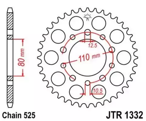 Звезда мотоциклетная JT JTR1332.45