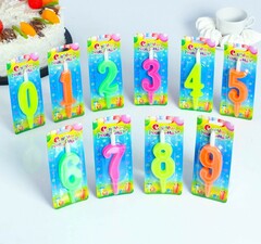 Свеча-цифра "Классика" цвет МИКС