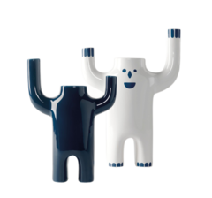 Ваза Happy Susto N2 BARSELONA DESIGN фарфор white/blue 330х140х470h