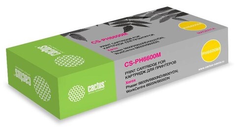 Картридж лазерный Cactus CS-PH6600М 106R02234 пурпурный бар.в компл. (6000стр.) для Xerox Ph 6600 /WC 6605