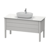 Duravit Luv Консоль из кварцевого камня толщина 20 мм, с 1-м вырезом, 20x1388x595 цвет Белый структурный LU946601717