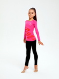 B14112V-FF232 Футболка с длинным рукавом спортивного назначения для занятий гимнастикой для девочек (розовый)