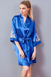 Шелковый халат-кимоно с кружевом Verdiani