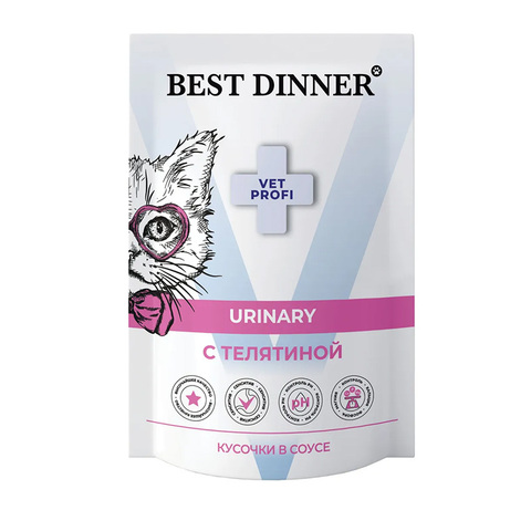 Влажный корм Best Dinner Exclusive Urinary Уринари ТЕЛЯТИНА для кошек 85 г (МКБ)