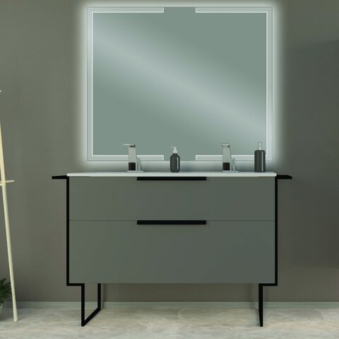 Cezares 55163 URBAN Тумба под раковину с двумя выдвижными ящиками 55163 Grigio opaco, 120x46x62