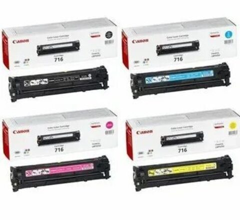 Картриджи Canon 716Bk, 716C, 716M, 716Y для Canon LBP5050 комплект, оригинал