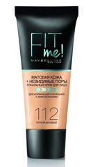 Мейб Fit Me тональный крем матовая кожа + невидимые поры №112 тёплый беж