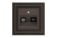 Розетка TV RJ45 коричневая омбре LIREGUS RETRO