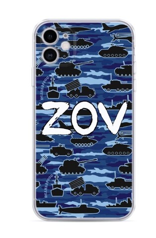 Силиконовый чехол «ZOV» синего цвета (чёрный/прозрачный)
