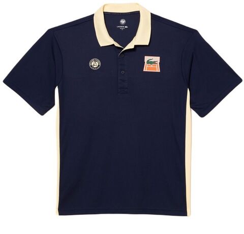 Поло теннисное Lacoste Unisex Sport Roland Garros Edition Ultra-Dry Polo Shirt - navy blue/yellow