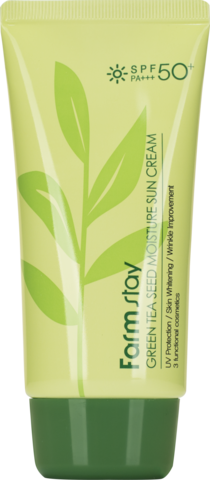 Солнцезащитный крем с семенами зеленого чая Green Tea Seed Moisture Sun Cream SPF50+ PA+++ FARM STAY