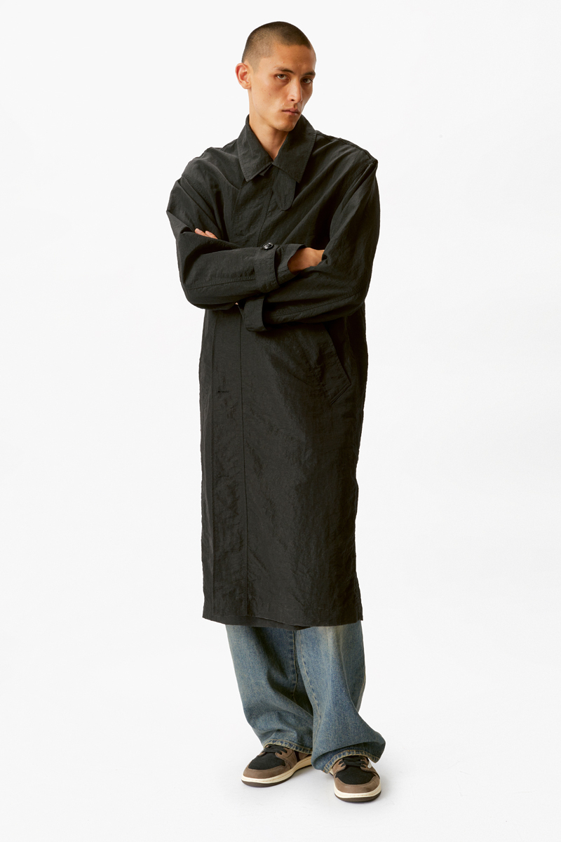 Черный хлопковый тренч Heathen