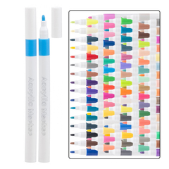 
          Маркер для скетчинга Basir, акриловый, на водной основе, белый корпус с цветным колпачком в цвет чернил, 80 шт