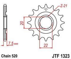 Звезда мотоциклетная JT JTF1323.13SC самоочищающаяся
