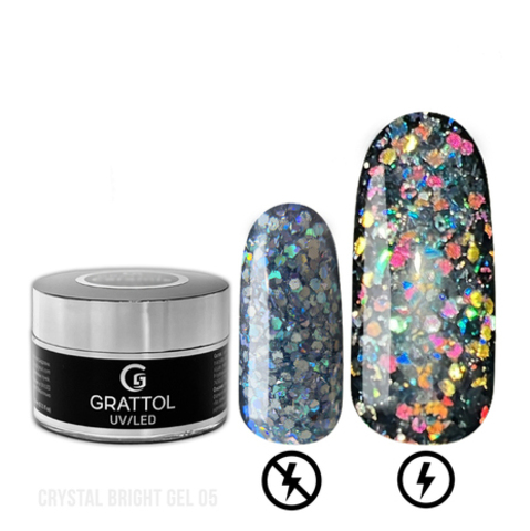 Гель светоотражающий GRATTOL Crystal Bright 05 15мл