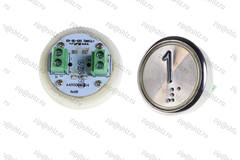 Кнопка (кнопочный модуль) EA2406S-S-W "1 этаж", круглая, статическая белая подсветка, Брайль