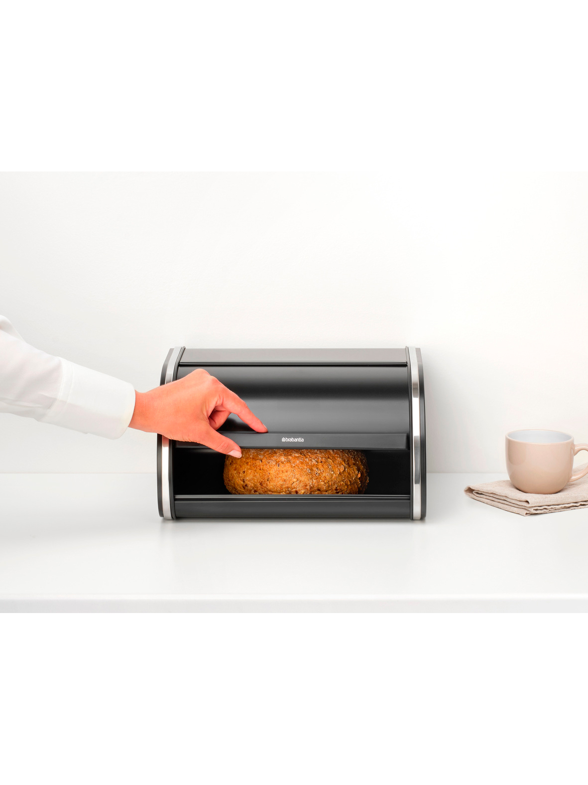 Хлебница со сдвигающейся крышкой, Черный матовый, арт. 236761 - фото 5