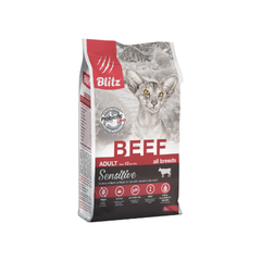 Сухой корм для кошек для взрослых кошек с говядиной Blitz Sensitive Beef Adult Cats All Breeds 2кг