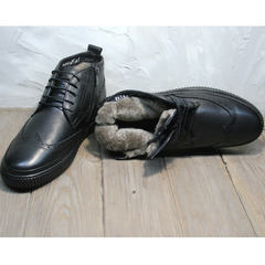 Ботинки зимние мужские натуральная кожа натуральный мех Rifellini Rovigo C8208 Black
