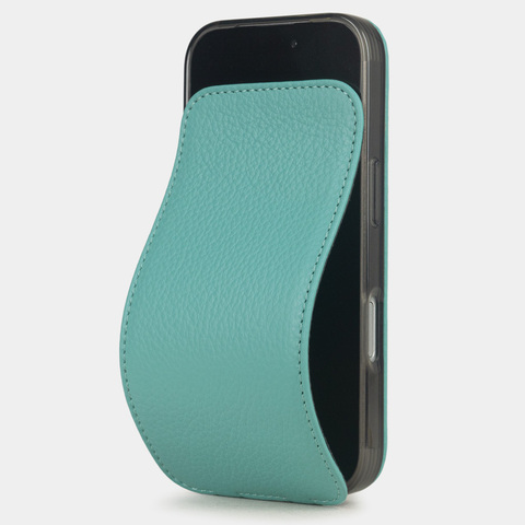 Кожаный чехол для iPhone 17 Pro, теленок цвета тиффани