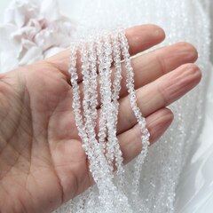 Хрусталь (стекло) граненный, кристально-прозрачный 4*3 мм, 1 нить, С053