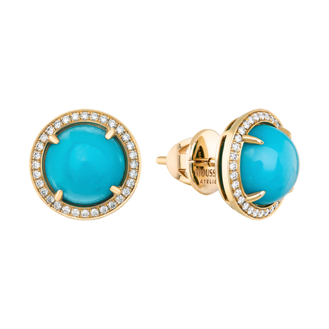 Серьги c Бирюзой и Бриллиантами, E0015-8/1