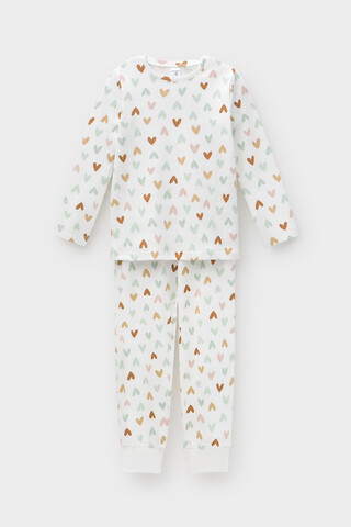 пижама  для девочки  К 1561/конфетти из сердечек на сахаре