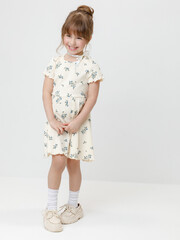 Платье  для девочки  К 5793/айвори,голубика