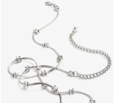 Колье цепочка длинная с логотипами CHANEL