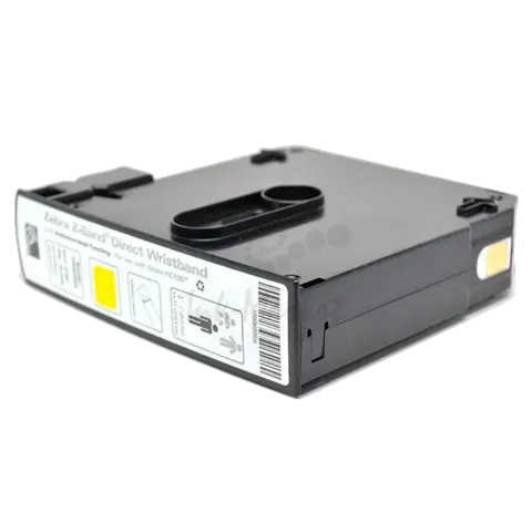 Zebra Wristband, Polypropylene, 1x11in (25.4x279.4mm); Direct thermal, Z-Band Direct, Adhesive closure, HC100 cartridge, 200/roll, 6/box, Yellow