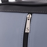 Сумка Саломея 257 гладкий серо-голубой + черный