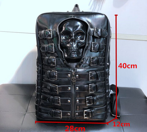 Рюкзак в стиле панк с 3D черепом
