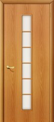 Дверь 2С / Цвет Л-12 (МиланОрех) / Стекло Сатинато / Двери Браво