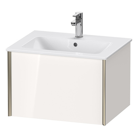 Duravit XViu Тумба подвесная 400x610x480мм, для раковины #233663, 1 ящик, цвет: белый глянцевый/champagne matt XV40250B122