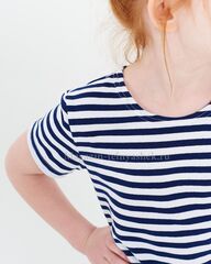 Купить детскую тельняшку  - Магазин тельняшек.ру 8-800-700-93-18Футболка-тельняшка детская (темно-синяя полоса) в Магазине тельняшек