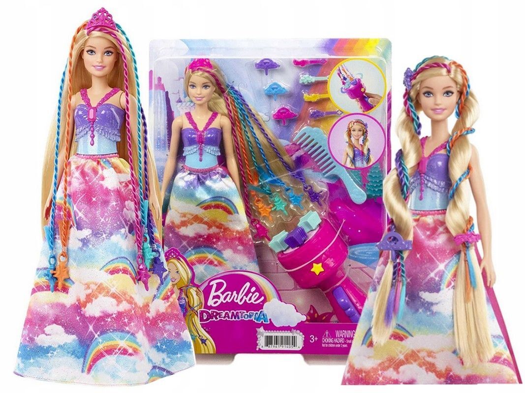 Кукла Mattel Barbie Dreamtopia Princess - Кукла-принцесса Дримтопия с  аксессуарами для плетение волос - Барби GTG00 купить в Москве | Доставка по  России.