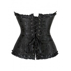 Черный корсет с цветочным принтом (S)