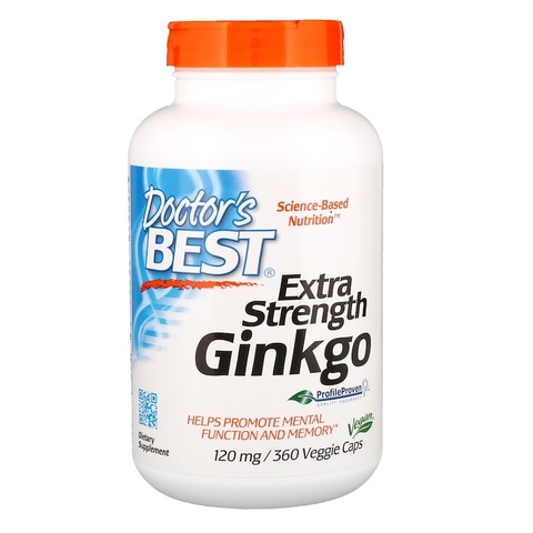 Doctor's Best, Extra Strength Ginkgo, 120 мг, 360 растительных капсул
