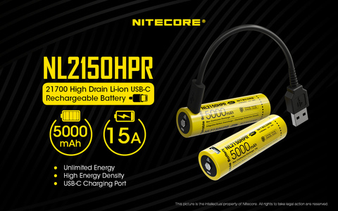 Аккумулятор Nitecore NL2150HPR 21700 Li-Ion 5000mAh