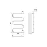 Полотенцесушитель электрический Terminus Ш-образный 600x800