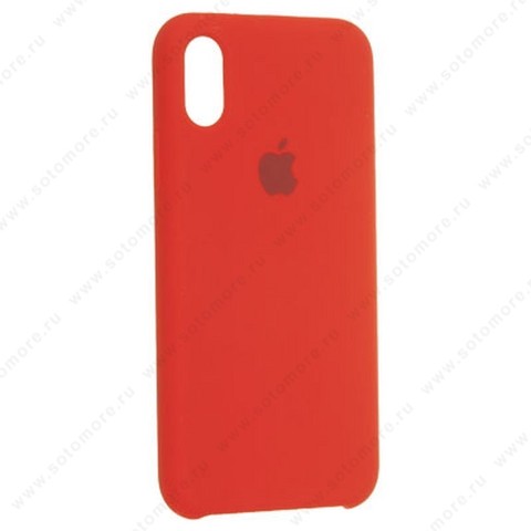 Накладка Silicone Case для Apple iPhone X красный