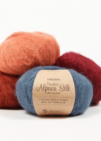 Пряжа Brushed Alpaca Silk, 25г, 140м, 77%альпака, 23%шёлк (цена за уп.)