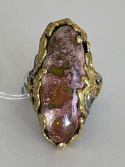 Колеус-опал (серебряное кольцо с позолотой)