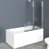 BelBagno UNO-V-2-90/150-P-Cr-R Шторка для ванной с двумя поворотными секциями. Стекло 5 мм, текстурное, хром