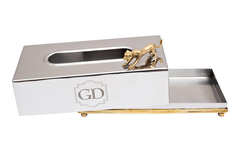 Салфетница 24x13x11см Garda Decor Леопард хром